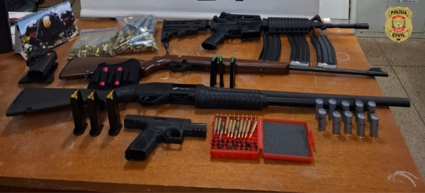 Operação Volare PCDF apreende fuzil, rifles e pistola em ação da Lei Maria da Penha no Noroeste